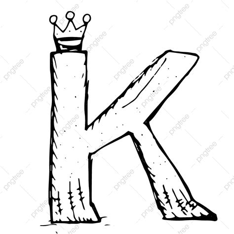 Hand Painted Style Vintage Letter Of The Alphabet K, Vintage Drawing