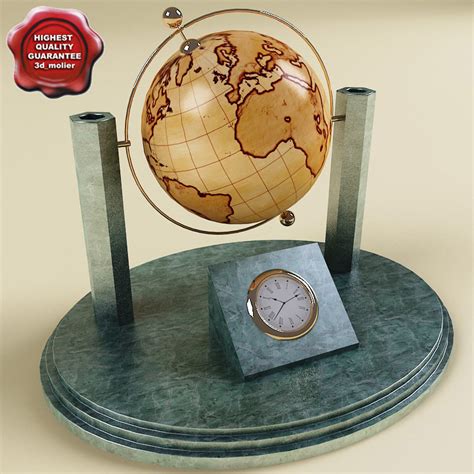 3d 3ds Desk Globe Clock
