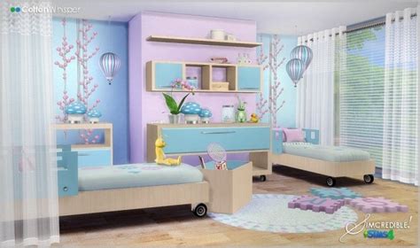 Cotton Whisper Room For Twins Kids At Simcredible Designs 4 Sims 4
