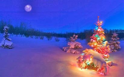 Holidays Happy Wallpapers Christmas Night Snow Merry