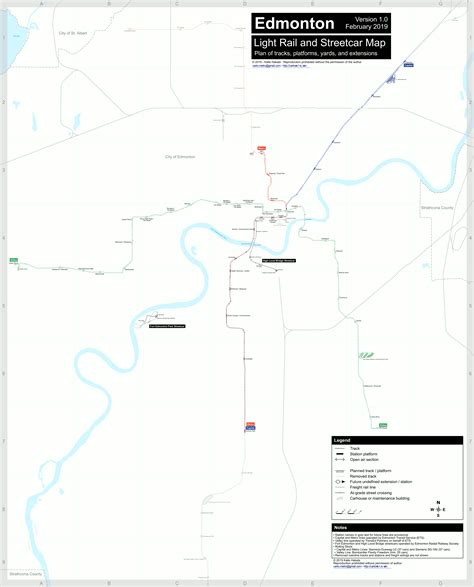 Detailled Edmonton Transport Map Track Depot