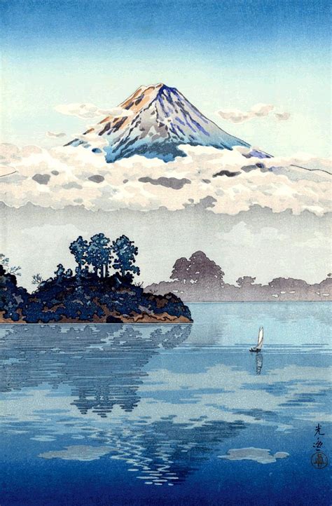 Japanese Art Fuji Mount Woodblock Print Japanese Landscape Etsy In