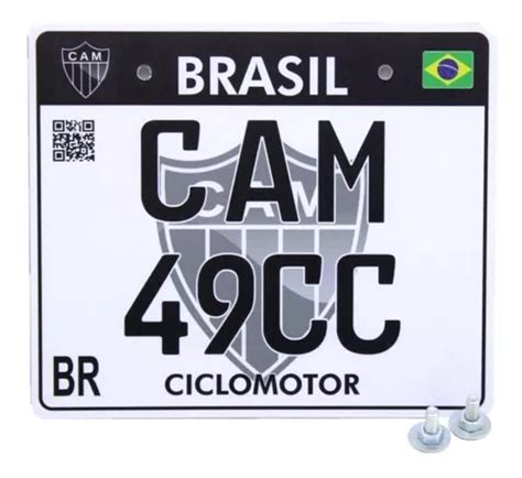 Placa 49cc Decorativa Ciclomotor 50cc Motorizada Atlético Mg Parcelamento Sem Juros