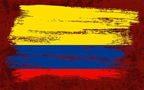Flag Of Colombia Grunge Flags South American Countries National