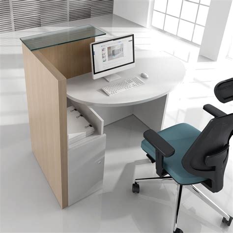 Ovo Reception Desk Right Handed Counter Small Reception Desk