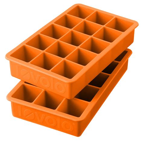 Orange Silicone Perfect Cube Ice Cube Trays Storables