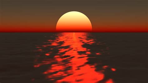 Animated Sunset Over Ocean Stock Footage Video 100 Royalty Free
