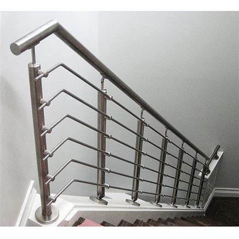 Polished Stainless Steel Staircase Railing Feature Corrosion Proof