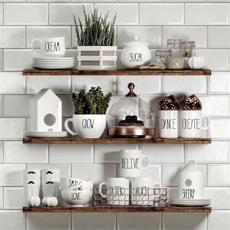 The insides are shiny with a light pearly look, that fades down the inside of each cup which changes colour in the light. 3D Kitchen decor set | CGTrader