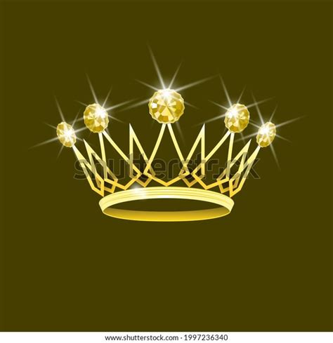 Gold Royal Crown Diamonds Royalty Symbol Stock Illustration 1997236340