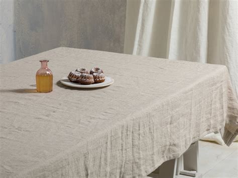Linen Tablecloth Extra Large Linen Tablecloth In Natural Color Table