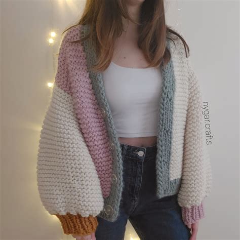 Multicolor Knit Chunky Cardigan Oversize Handknit Jacket Etsy In 2023