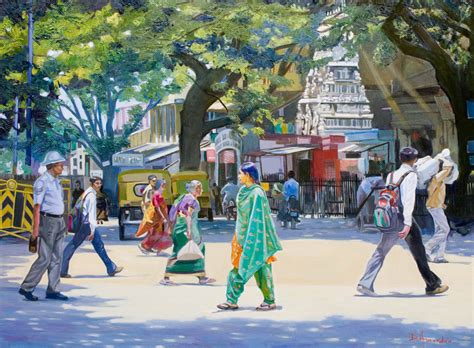 Daily Painting By Artist Dominique Amendola India Street Scene