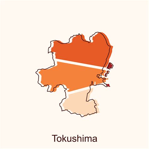 Vector Map Of Tokushima Modern Outline High Detailed Vector Map Japan
