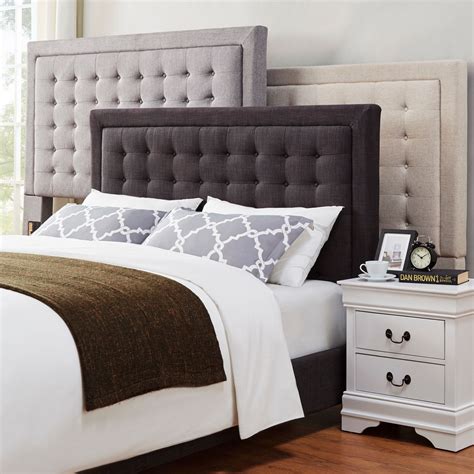 When i step inside a bedroom and see a beautiful headboard, it always seems to enhance the room's interior. Bellevista Button-tufted Square Upholstered Headboard by iNSPIRE Q Bold | Queen size headboard ...