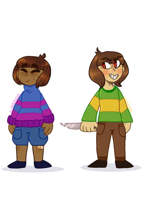 Frisk And Chara By Journeying Warrior On Deviantart