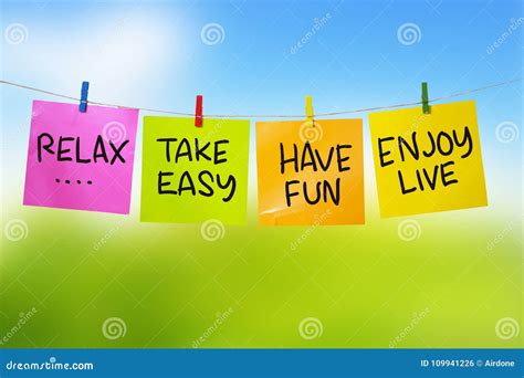 Rest Relax Enjoy Live Motivational Text Stock Photo Image Of Comfort