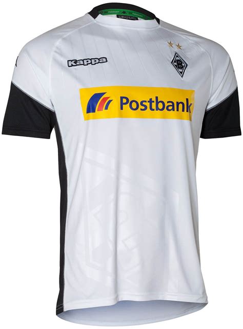 Ein weißes trikot mit einem schwarzgrünen vertikal. Das letzte von Kappa - Borussia Mönchengladbach 17-18 ...