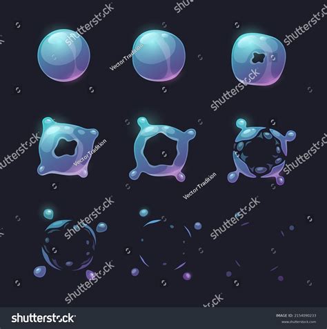 Soap Bubble Burst Effect Animated Sprite Stock Vector Royalty Free