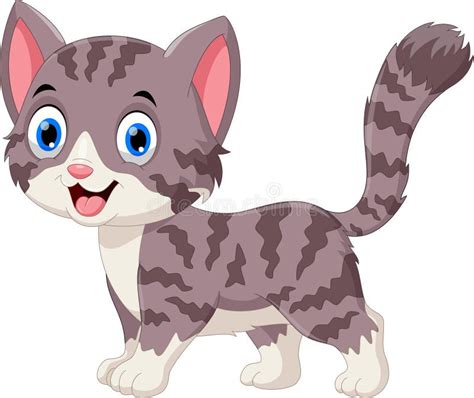 Illustration Of Cute Grey Cat Cartoon Stock Vector Illustration Of