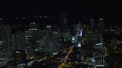 5k Stock Footage Aerial Video Of Downtown Miami Skyscrapers At