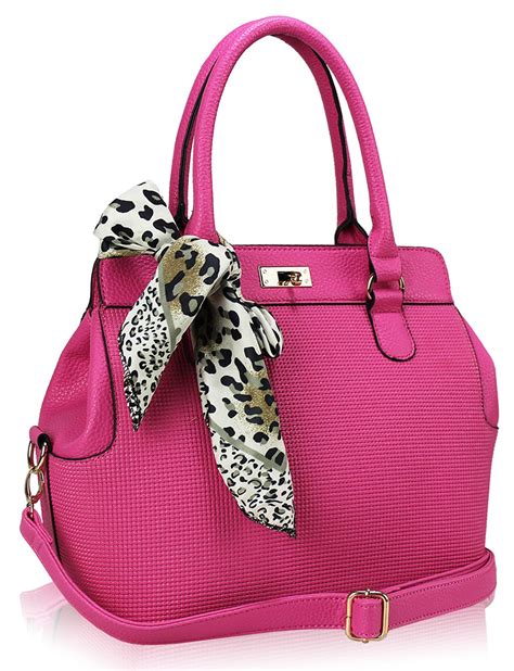 Wholesale Pink Fashion Scarf Tote Handbag