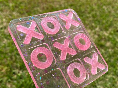 Customizable Mini Pink Sparkly Tic Tac Toe Game Etsy