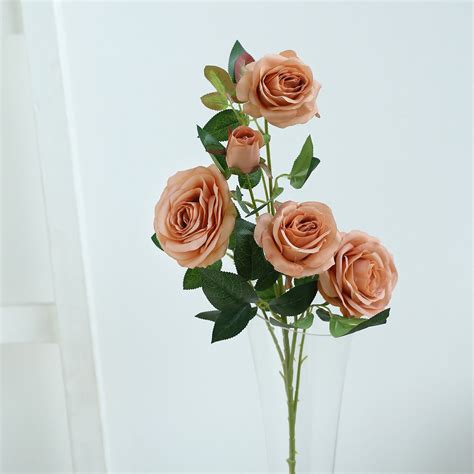 Efavormart Pack Of 2 33 Silk Long Stem Roses Faux Flowers Rose