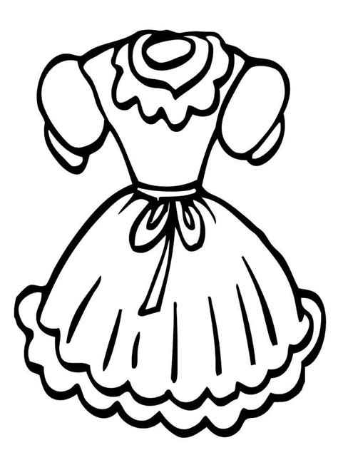 Simple Dress Coloring Page Free Printable Coloring Pages For Kids