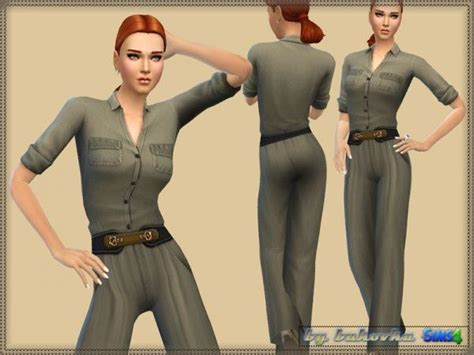 The Sims Resource Safari Jumpsuit By Bukovka Sims 4 Downloads Ms Blue