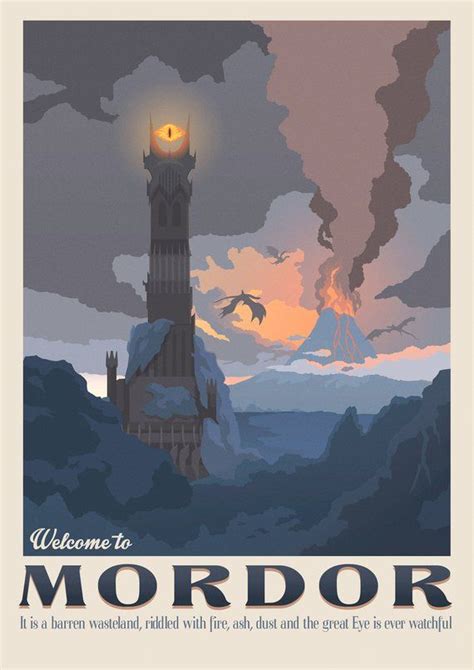 Mordor Illustration The Lord Of The Rings Retro Travel