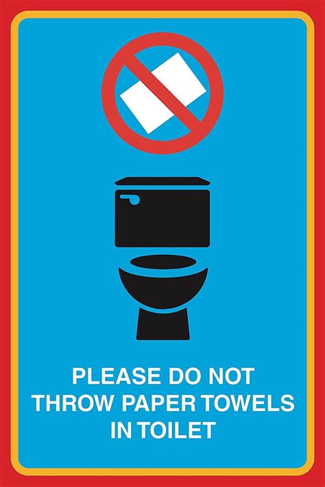 Please Do Not Throw Paper Towels In Toilet Print Picture