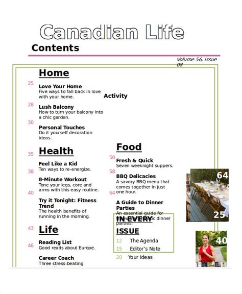 Table Of Contents Template 10 Free Word Pdf Psd Documents Download
