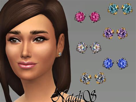 The Sims Resource Crystal Studs Earrings 01 By Natalis Sims 4 Downloads