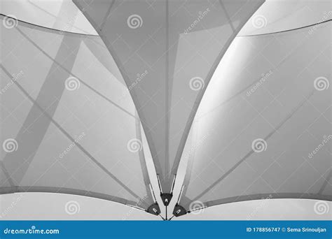 Detail Of A Fabric Tensile Roof Stock Image Image Of Structure