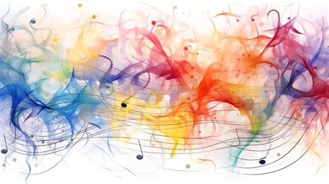 Premium Ai Image Musical Notes On Colorful Waves