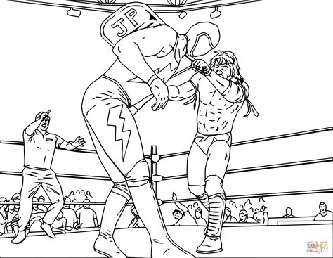 Wwe Wrestling Fight Coloring Page Free Printable Coloring Pages