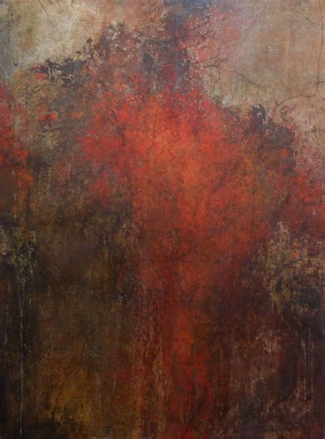 An Abstract Painting With Red And Brown Colors