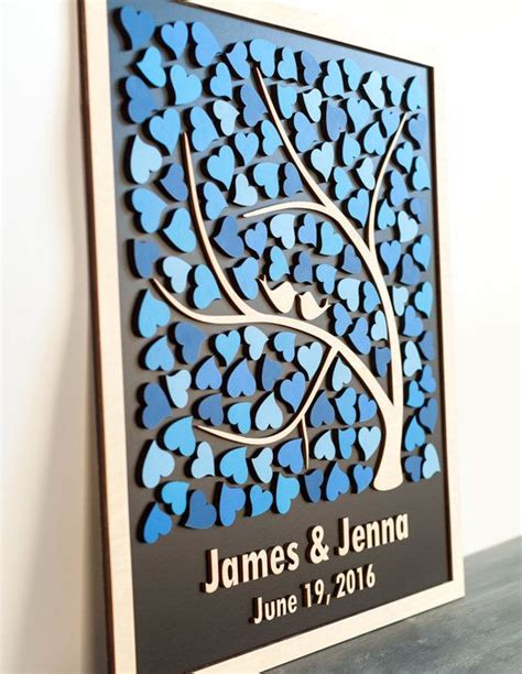 Your wedding guest book could be more than signatures of the guests. 3D Wedding Guest Book Alternative Wedding Tree Wood guest ...