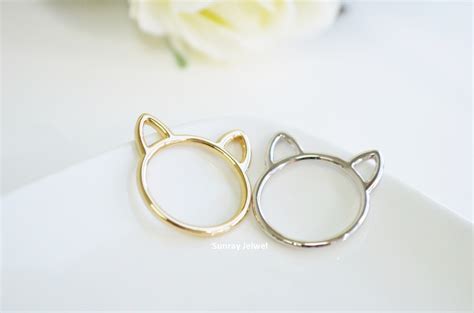 Cat Ear Ring In Gold Animal Ring Cat Ring On Luulla