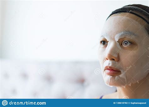 Women Use Cosmetic Mask On Face Treatment Stock Photo Image Of Fresh