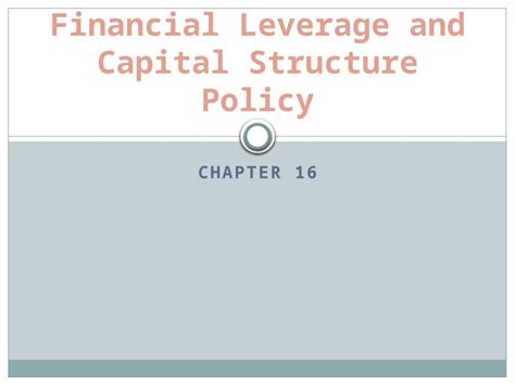 Pptx Chapter Financial Leverage And Capital Structure Policy Pdfslide Net