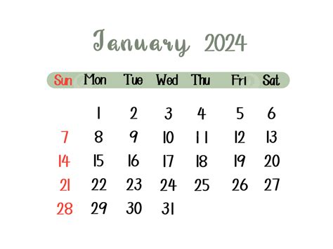 Gambar Kalendar Januari 2024 Kalendar Januari 2024 Tarikh Png Dan