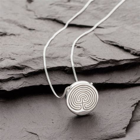 Seven Tier Labyrinth Necklace In Silver Etsy In Solid