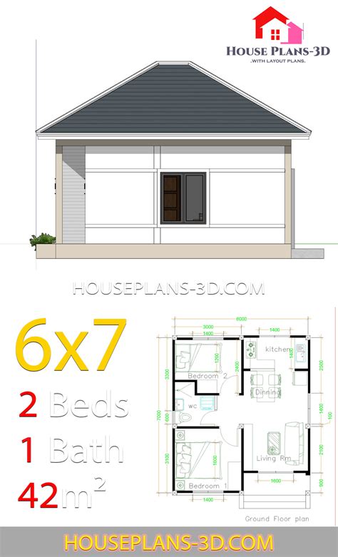When they don't, it's a simple hip roof. Simple House Plans 6x7 with 2 bedrooms Hip Roof - House ...