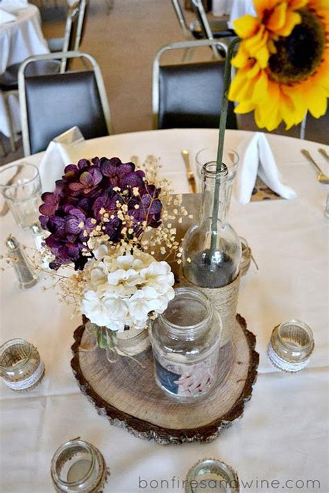 Rustic wedding mason jar table decor | decorating | easy home decor. 37 Trendy Purple Wedding Table Decorations | Table ...