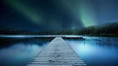 1920x1080 Landscape Jetty Lake Night Sky 8k Laptop Full Hd 1080p Hd 4k