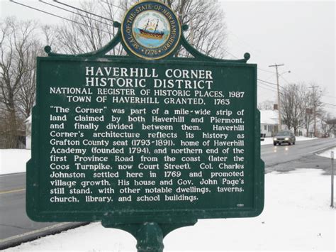 Haverhill Corner Historic District Historical Markers In Haverhill