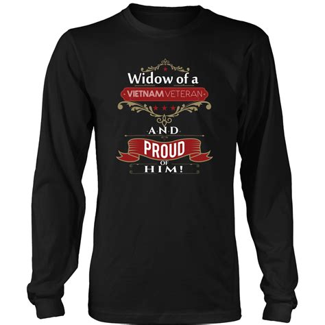 Veteran Widow T-shirt - Widow of a Vietnam Veteran and proud of him - TeeDino