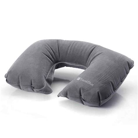 Inflatable Travel Neck Pillow Grey Travel Blue Travel Accessories